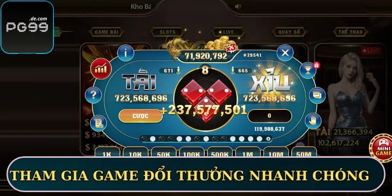 Tham gia game đổi thưởng nhanh chóng